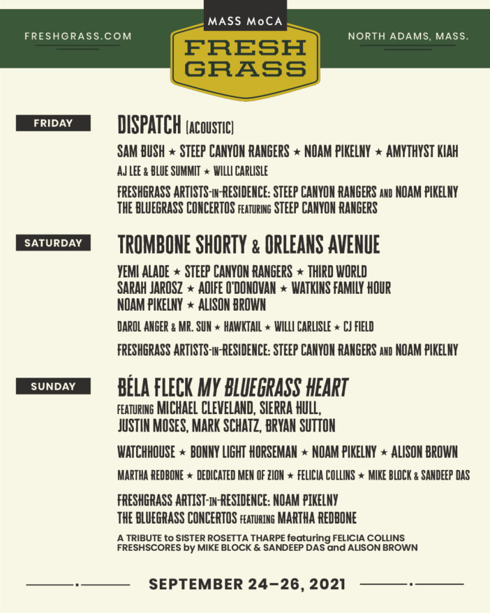 FreshGrass single day line up schedule