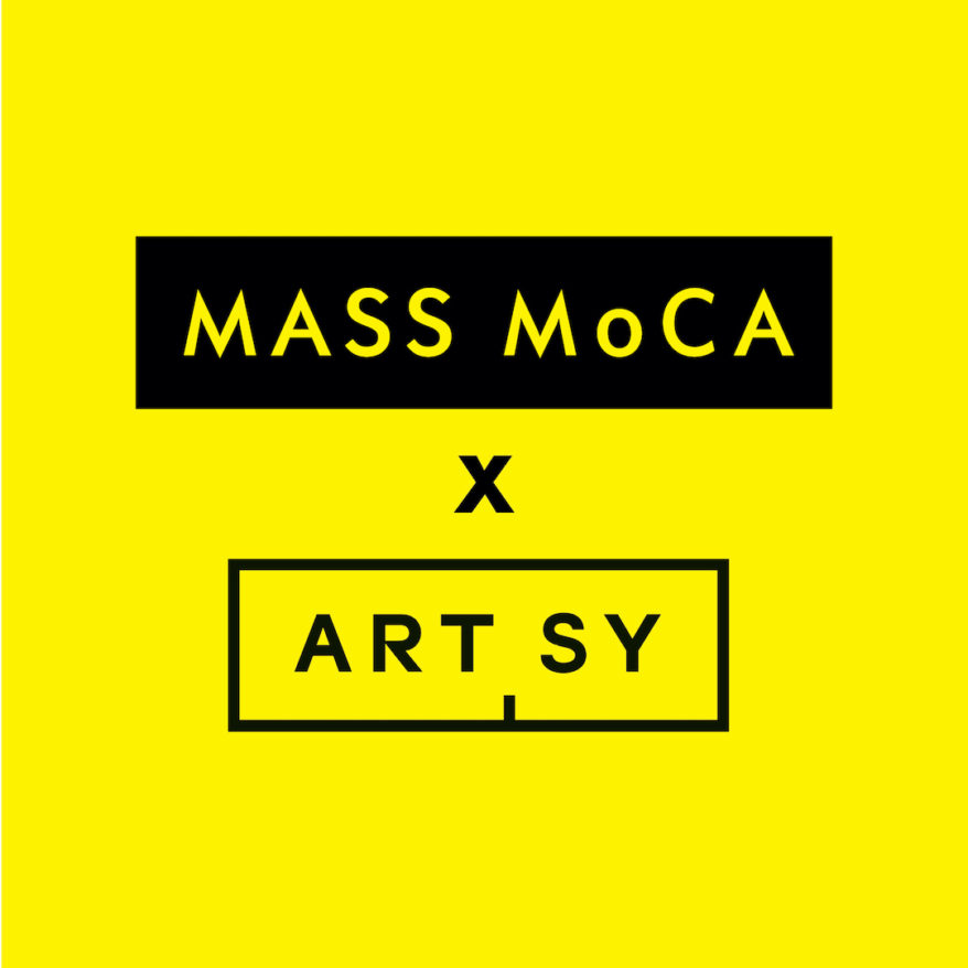 Benefit Auction feature graphic, MASS MoCA Logo X Artsy logo