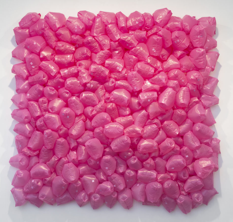 Maren Hassinger Love (Square), 2008/2018 Pink plastic bags filled with air,
