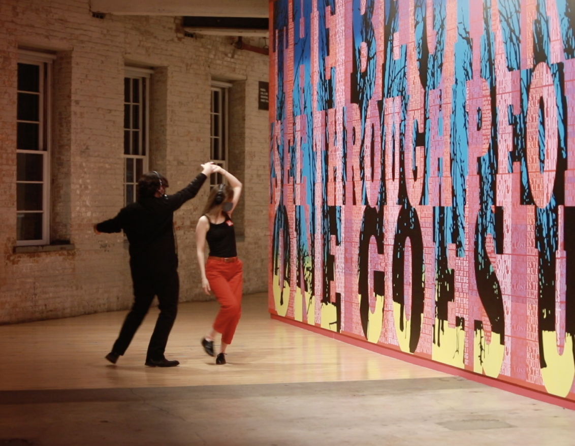 Auditory After Hours: LADAMA feature image, two people dancing in the galleries