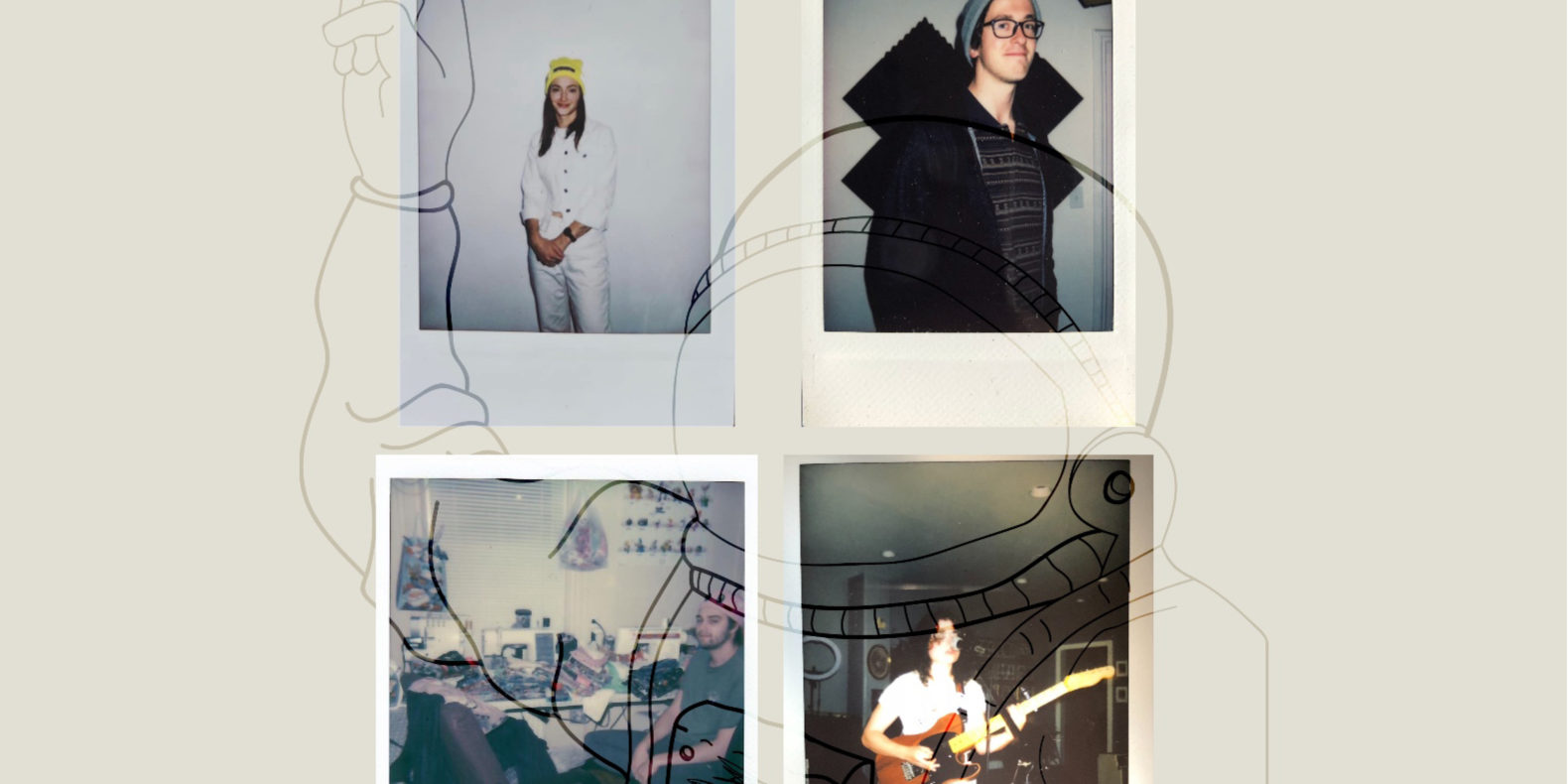 Auditory After Hours: Common Folk feature image, polaroids of Dan O’Connell, Ciarra Fragale, Melanie Glenn, Wallasauce