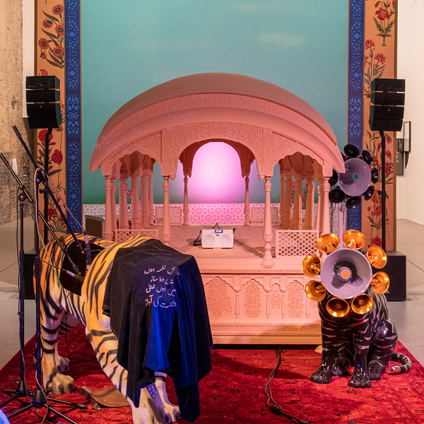 Time of Now feature image, installation view of Osman Khan, The sounds weight in anticipation of their song, hum tum tanana nana, nana nana ray, 2020