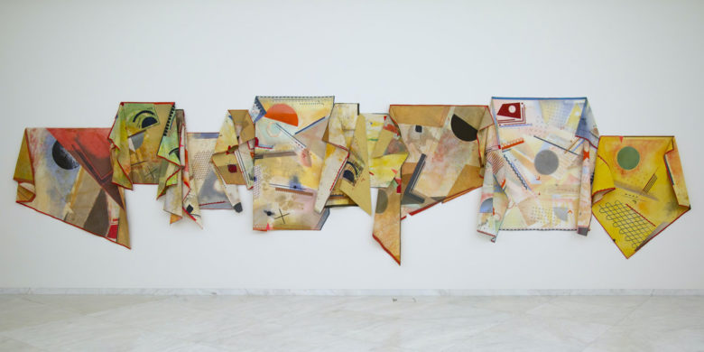 Amy Yoes: Hot Corners feature image, image of her series "Folding", Canvas and muslin paintings