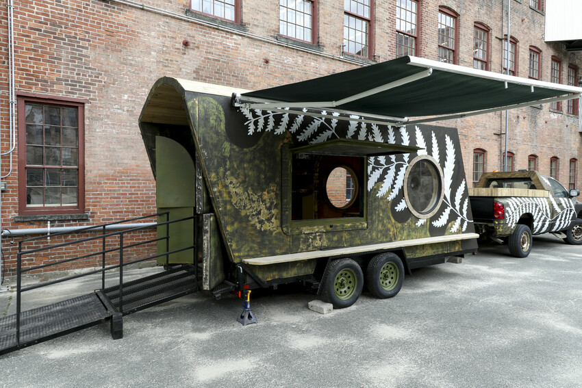The Drifting Studio, mobile artmaking studio attached to truck