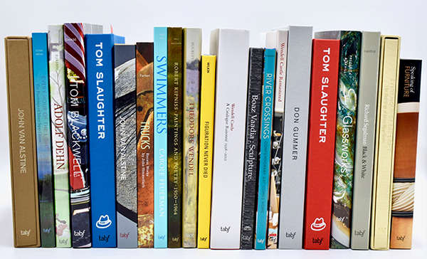 Artist Book Foundation image, book spines on shelf