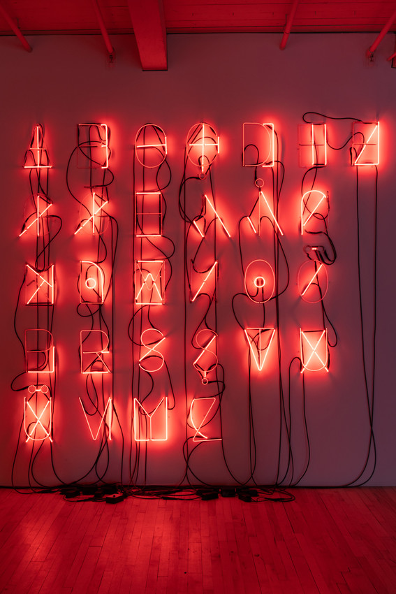 Detail view of Aslı Çavuşoğlu, ANNEX, 2020 Neon Dimensions variable Courtesy of the artist
