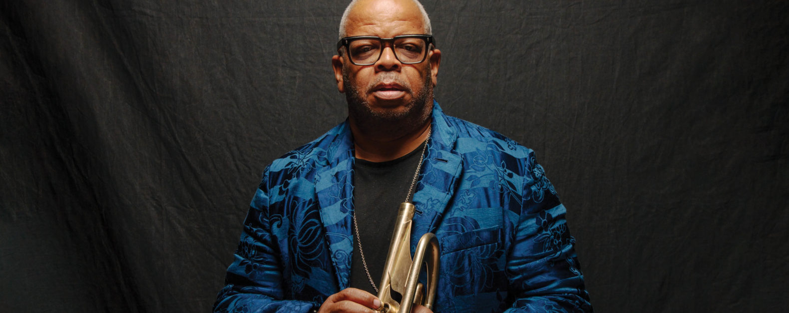 Terence Blanchard at MASS MoCA feature image, Terence Blanchard holding a trumpet