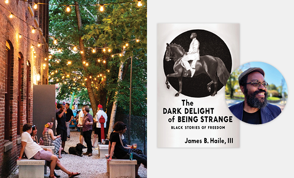 The Chalet image, Dark Delight of Being Strange book cover and author photo