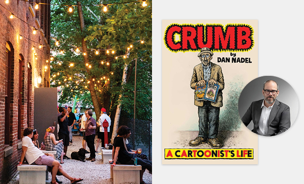 The Chalet image, Crumb book cover and author photo